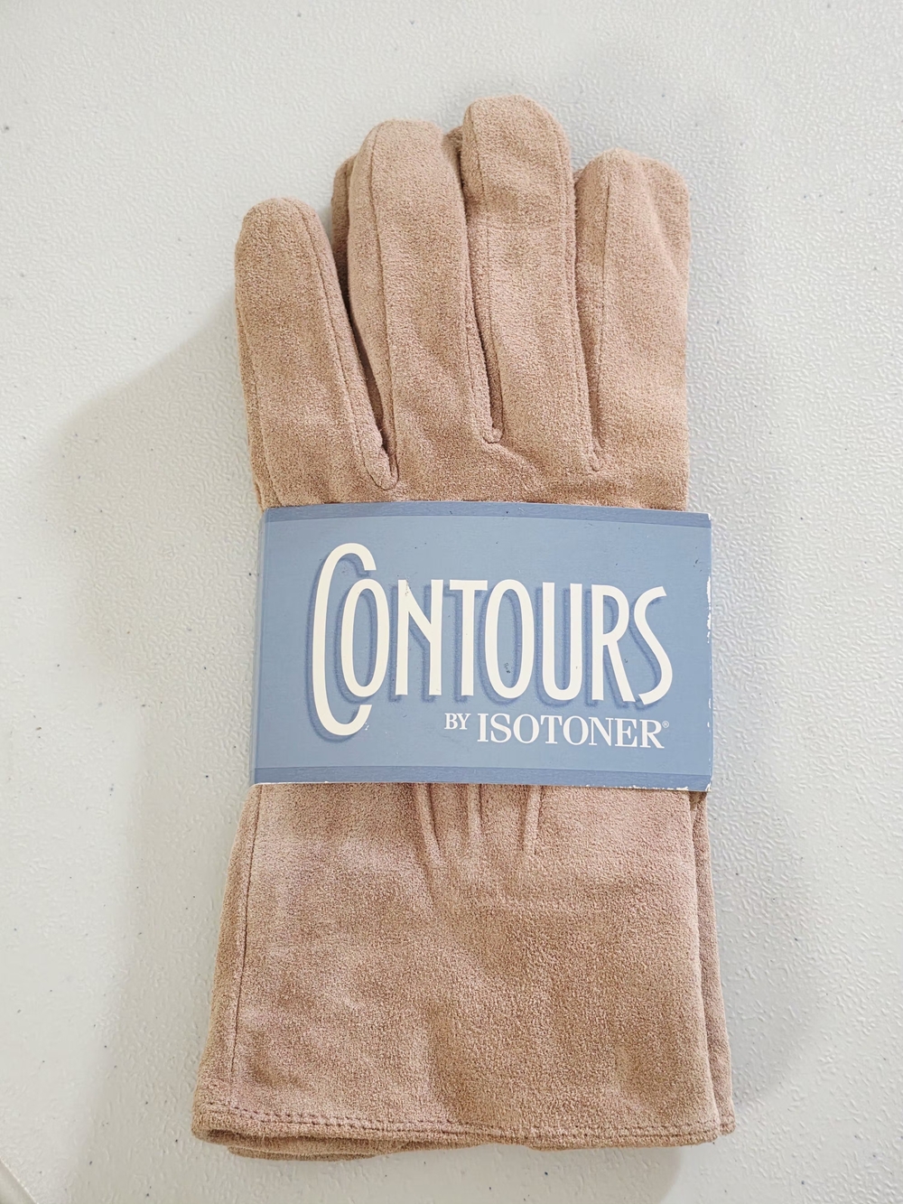 Vintage Isotoner Women’s Contours Suede-look Pink Gloves - Picture 1 of 5